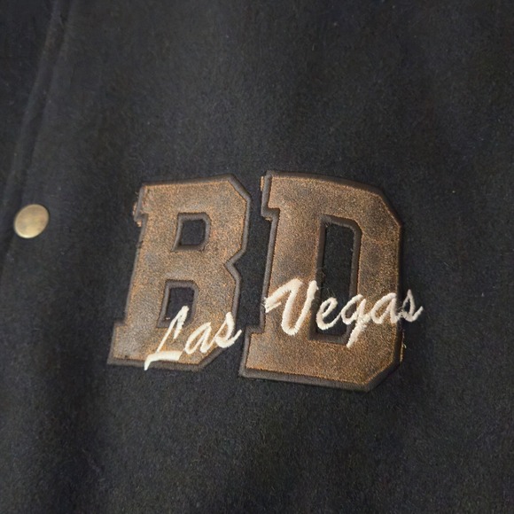 Vintage Boogies Diner Las Vegas Varsity Jacket Leather And Wool Size XXL - Picture 5 of 8